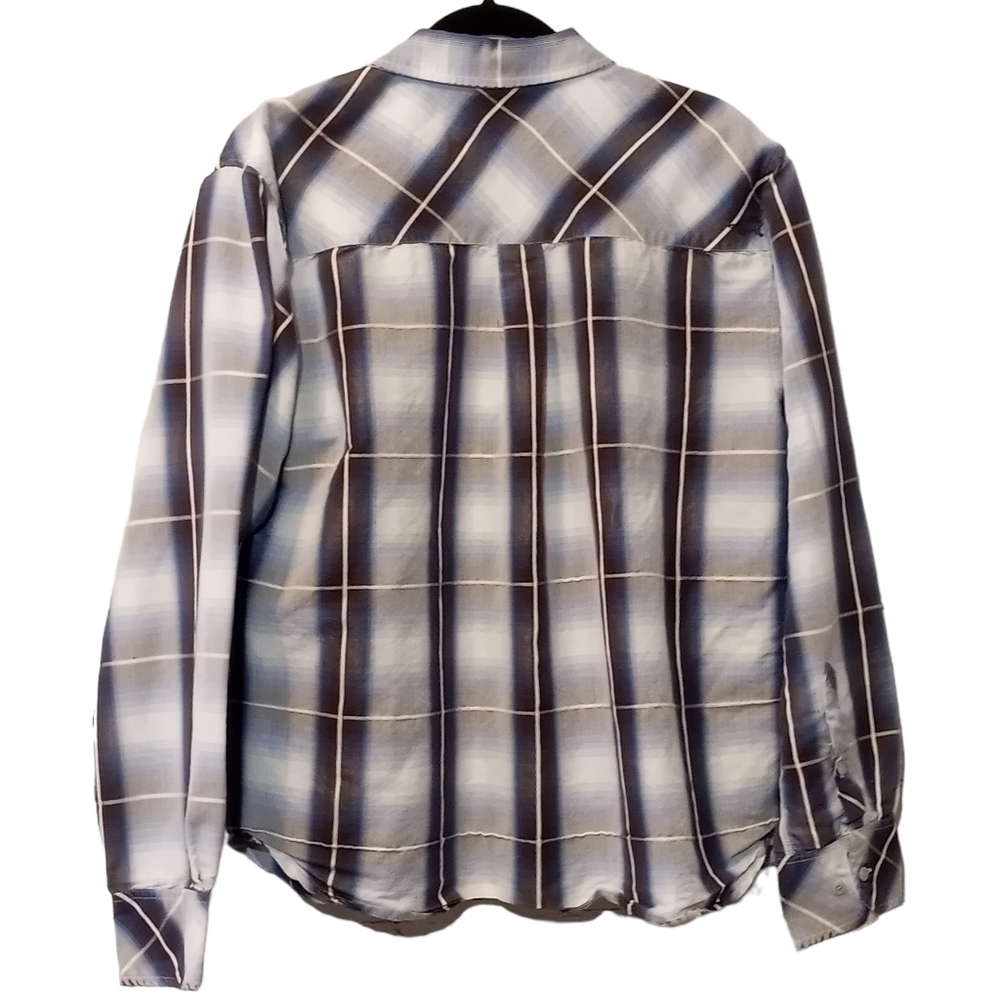Horny Toad Blue / Brown Plaid Button-up Long Sleeve Men's Shirt Size Large - Picture 2 of 12